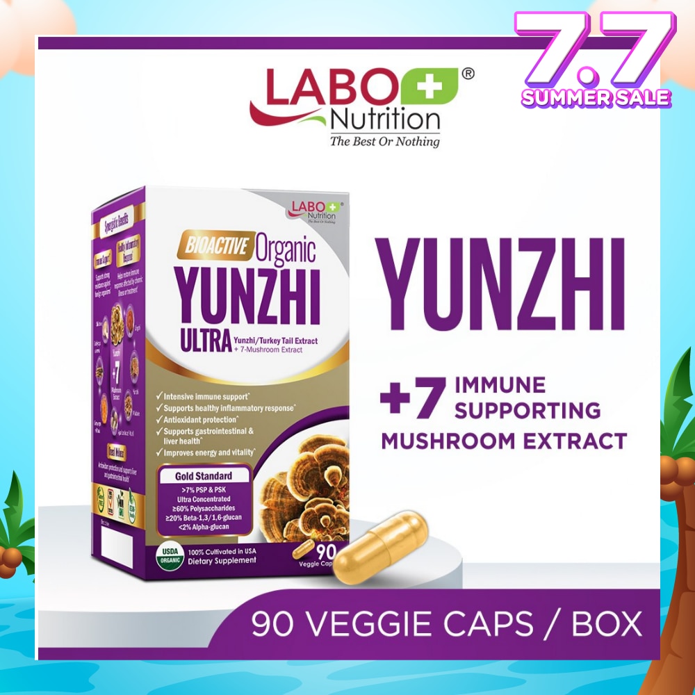 Bioactive Organic Yunzhi Ultra Dietary Supplement Veggie Capsule (For Intensive Immune Support & Recovery) 90s