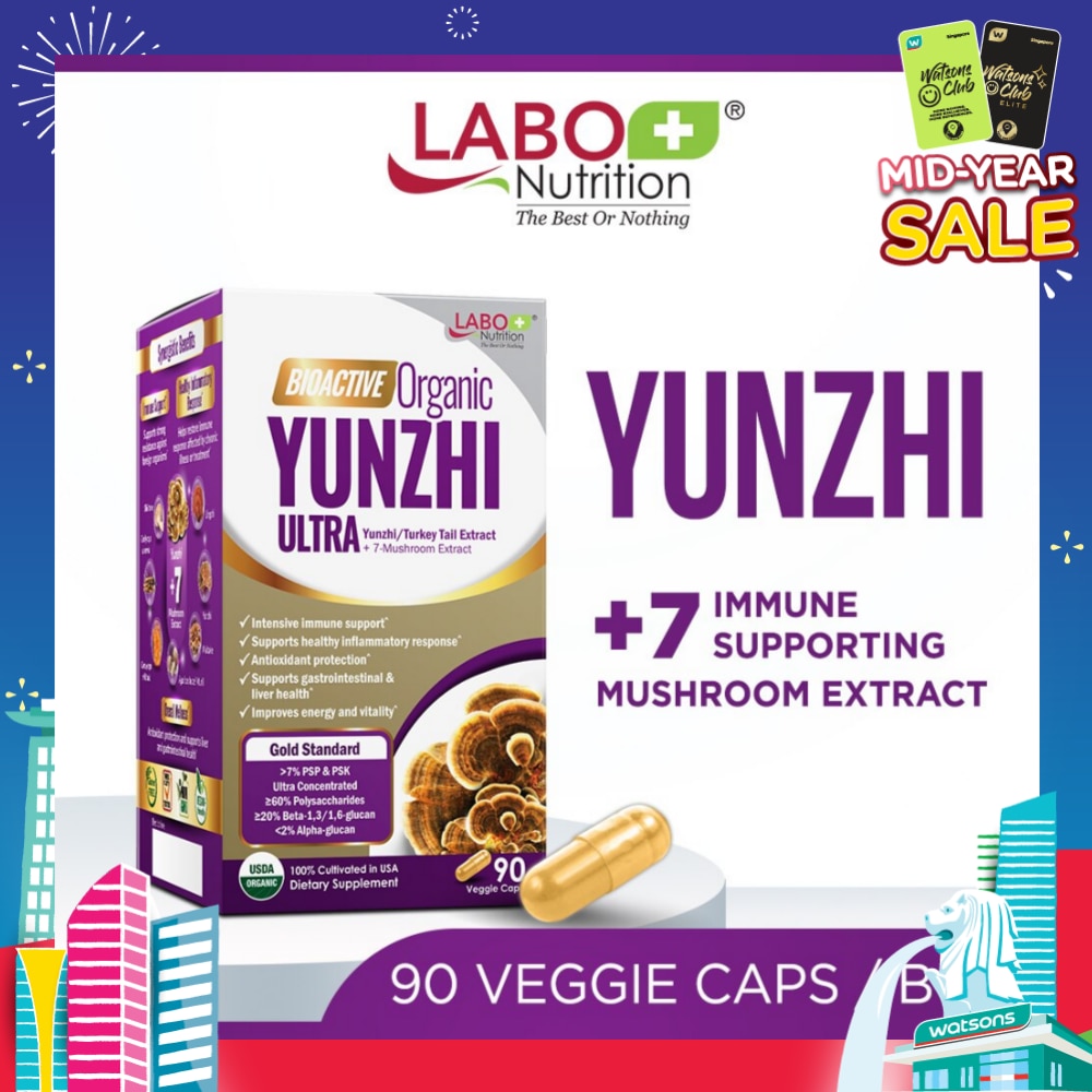 Bioactive Organic Yunzhi Ultra Dietary Supplement Veggie Capsule (For Intensive Immune Support & Recovery) 90s