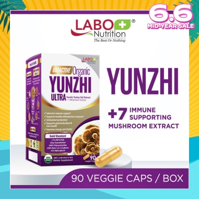 LABO NUTRITION Bioactive Organic Yunzhi Ultra Dietary Supplement Veggie Capsule (For Intensive Immune Support & Recovery) 90s