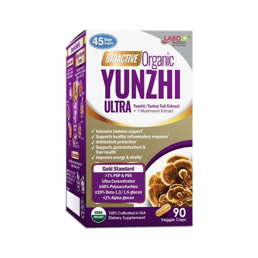 Bioactive Organic Yunzhi Ultra Dietary Supplement Veggie Capsule (For Intensive Immune Support & Recovery) 90s