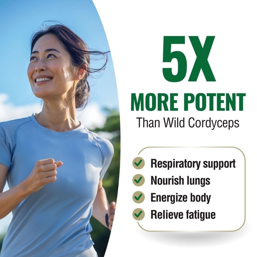 Bioactive Organic Cordyceps Ultra with 7 Mushroom Extracts Veggie Capsule (Energy Respiratory & Immune Support) 90s image