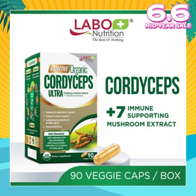 LABO NUTRITION Bioactive Organic Cordyceps Ultra Dietary Supplement Veggie Capsule (For Respiratory & Immune Health) 90s