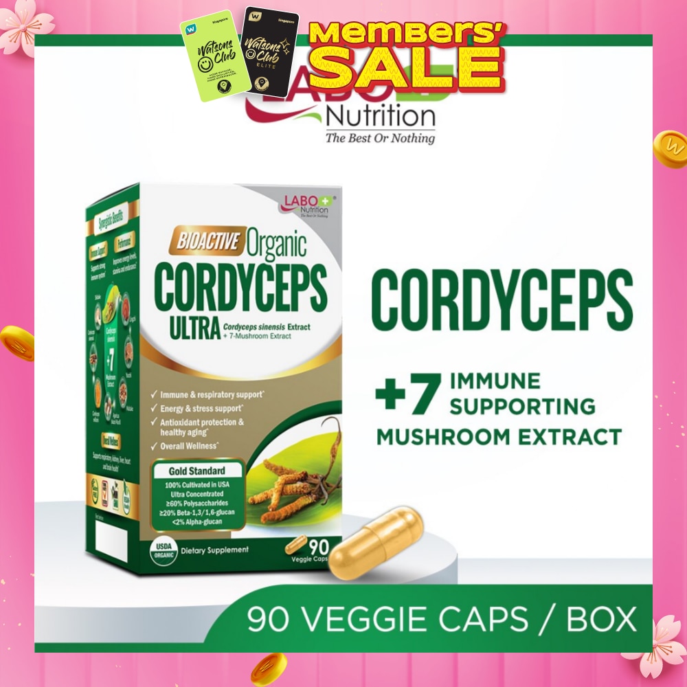Bioactive Organic Cordyceps Ultra Dietary Supplement Veggie Capsule (For Respiratory & Immune Health) 90s