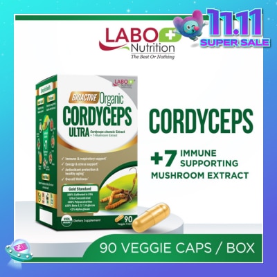 LABO NUTRITION Bioactive Organic Cordyceps Ultra Dietary Supplement Veggie Capsule (For Respiratory & Immune Health) 90s