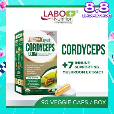 LABO NUTRITION Bioactive Organic Cordyceps Ultra Dietary Supplement Veggie Capsule (For Respiratory & Immune Health) 90s