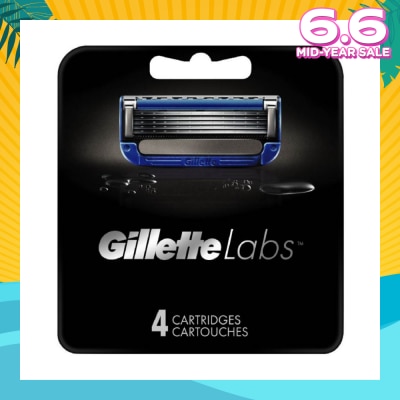 GILLETTE Labs Waterproof Heated Razor Blade Cartridge Refill 4s (Expiry: Nov`2025)