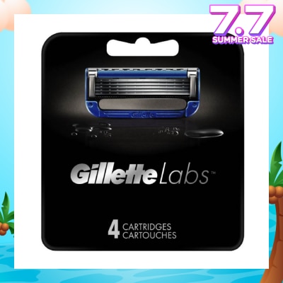GILLETTE Labs Waterproof Heated Razor Blade Cartridge Refill 4s (Expiry: Nov`2025)