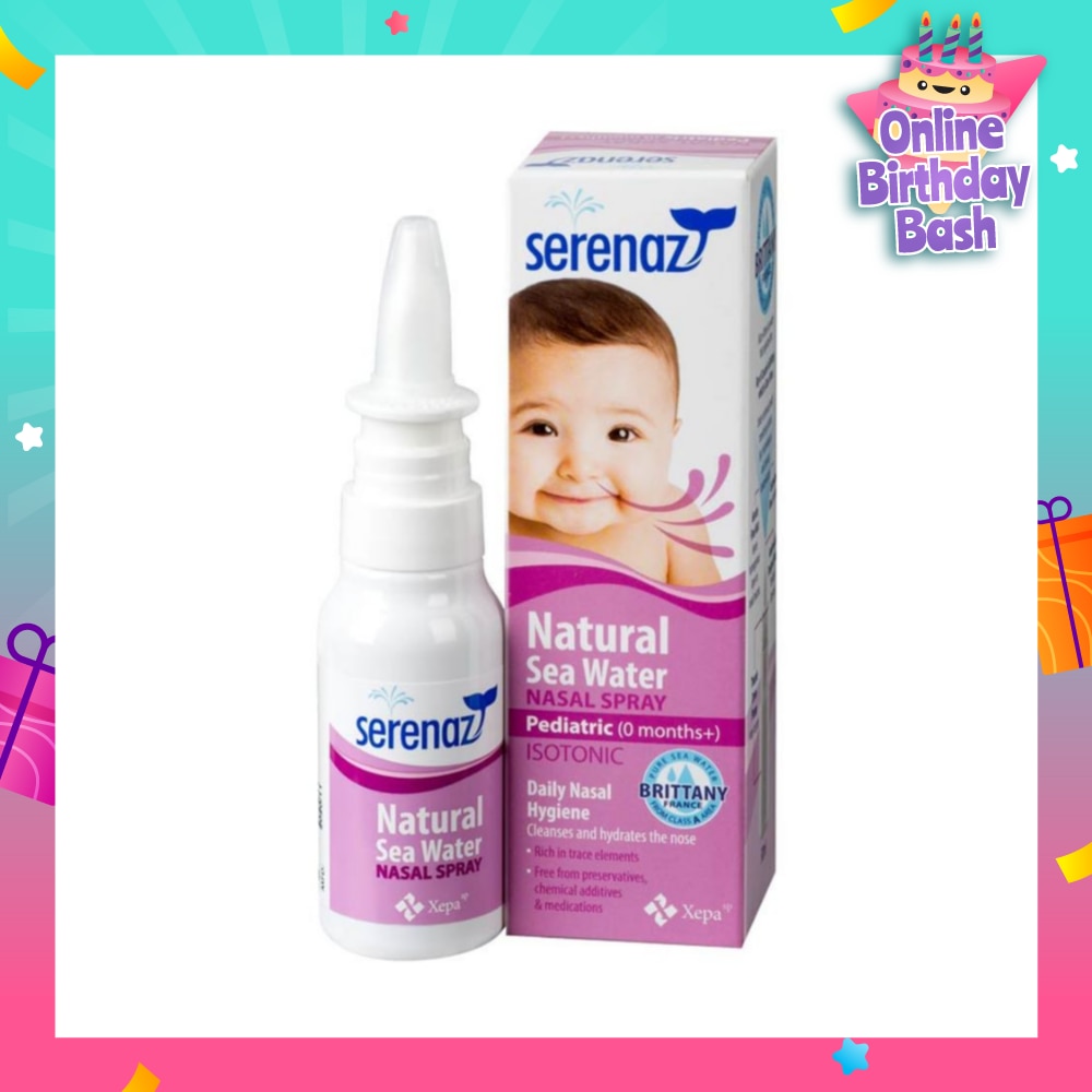 Natural Sea Water Nasal Spray Suitable for Infant 0+ Months (Daily Cleansing to Remove Mucus and Reduce Allergies) 30ml