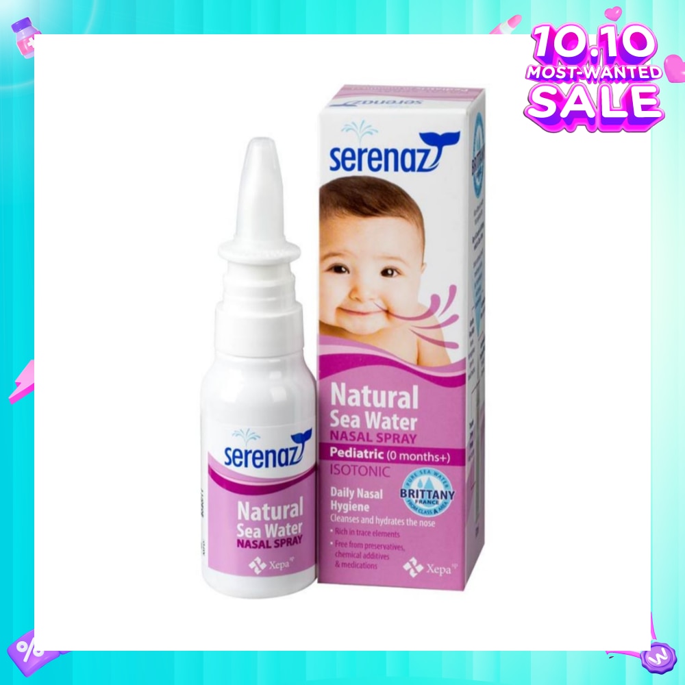 Natural Sea Water Nasal Spray Suitable for Infant 0+ Months (Daily Cleansing to Remove Mucus and Reduce Allergies) 30ml