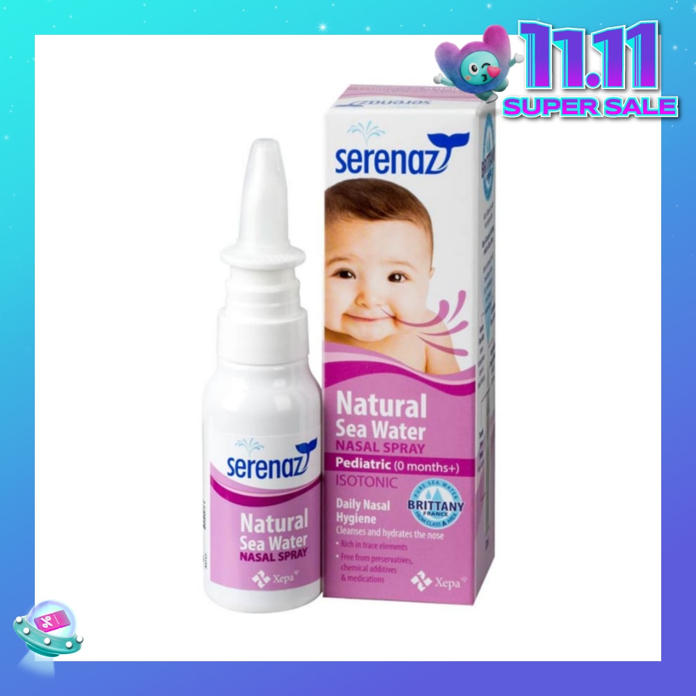 Natural Sea Water Nasal Spray Suitable for Infant 0+ Months (Daily Cleansing to Remove Mucus and Reduce Allergies) 30ml (Expiry: Aug`2026)