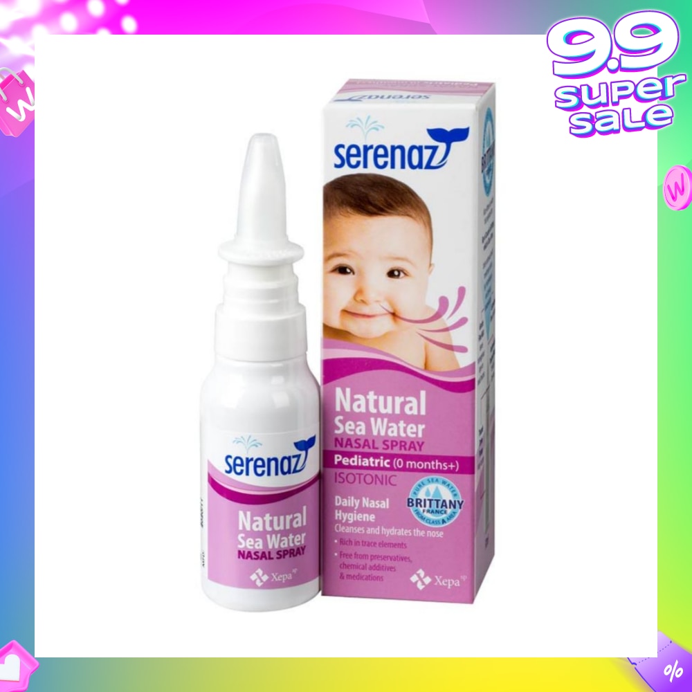 Natural Sea Water Nasal Spray Suitable for Infant 0+ Months (Daily Cleansing to Remove Mucus and Reduce Allergies) 30ml