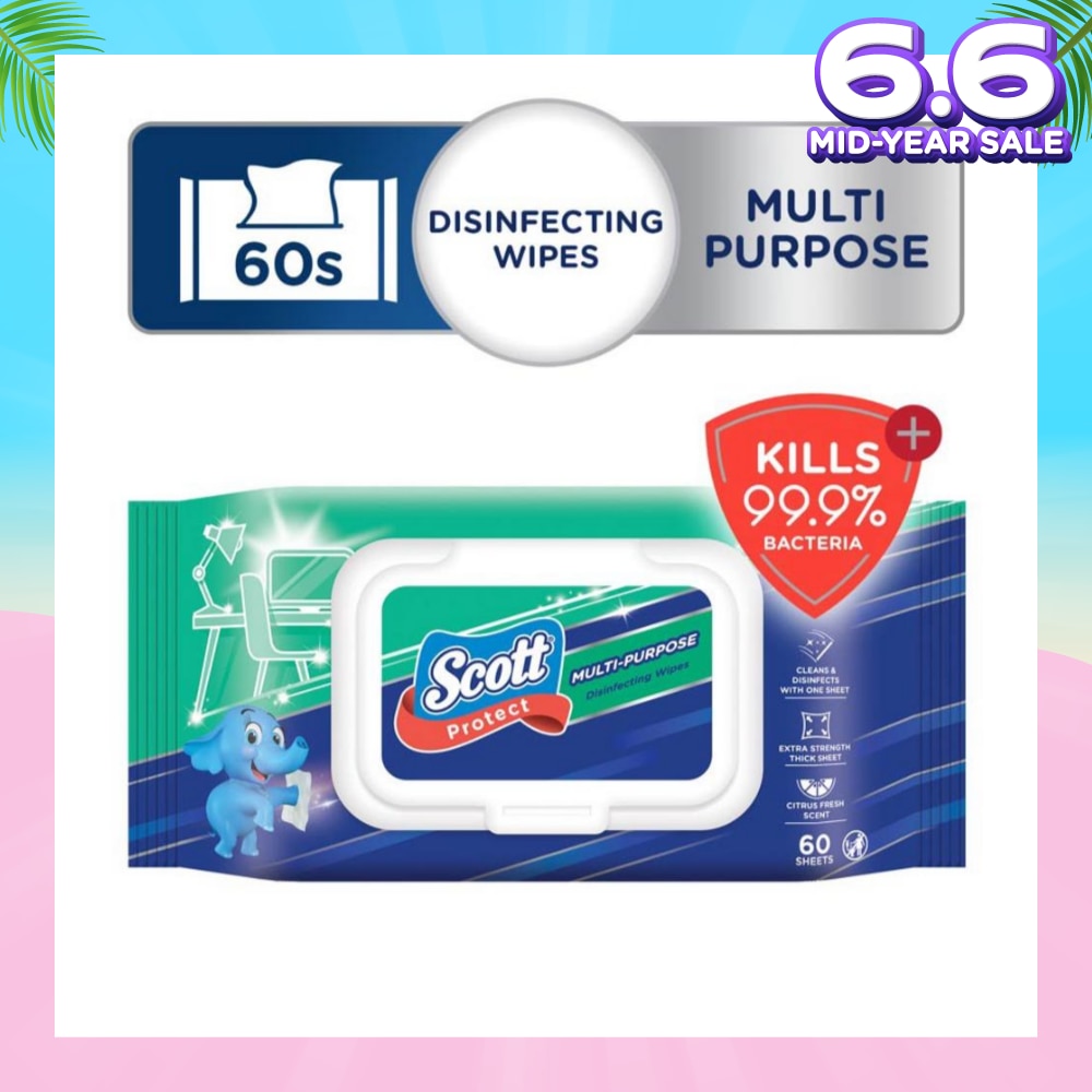 Protect Disinfecting Multipurpose Anti-bacterial Wet Wipes Kills 99.9% Bacteria 60s