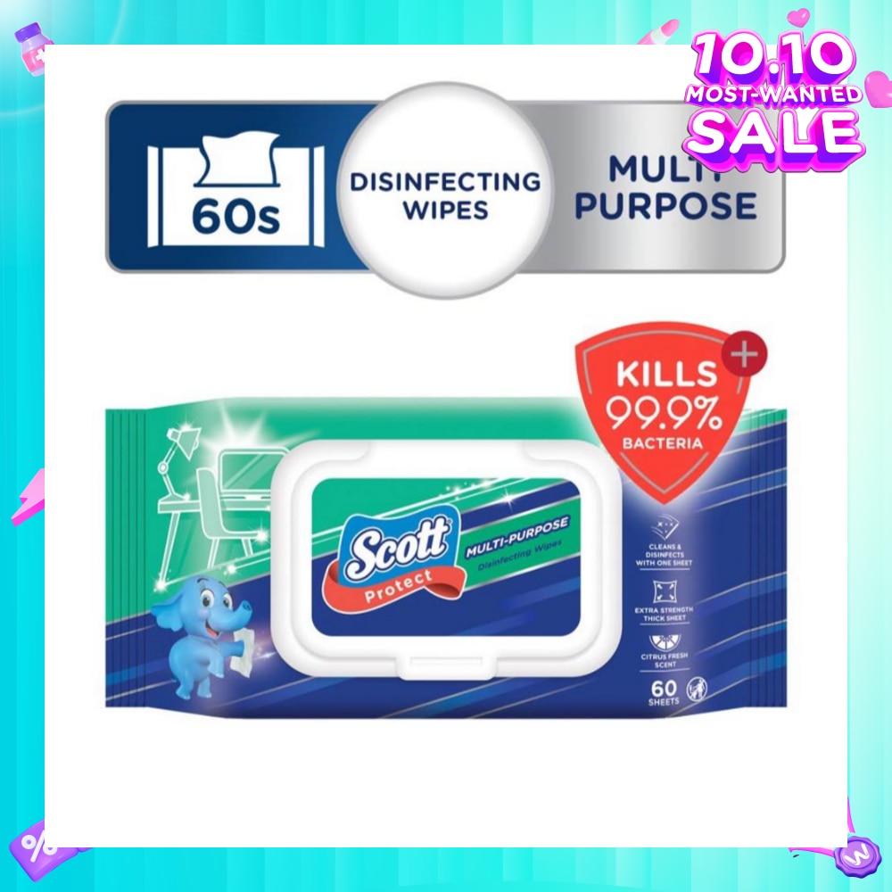 Protect Disinfecting Multipurpose Anti-bacterial Wet Wipes Kills 99.9% Bacteria 60s