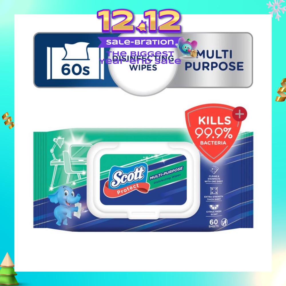 Protect Disinfecting Multipurpose Anti-bacterial Wet Wipes Kills 99.9% Bacteria 60s