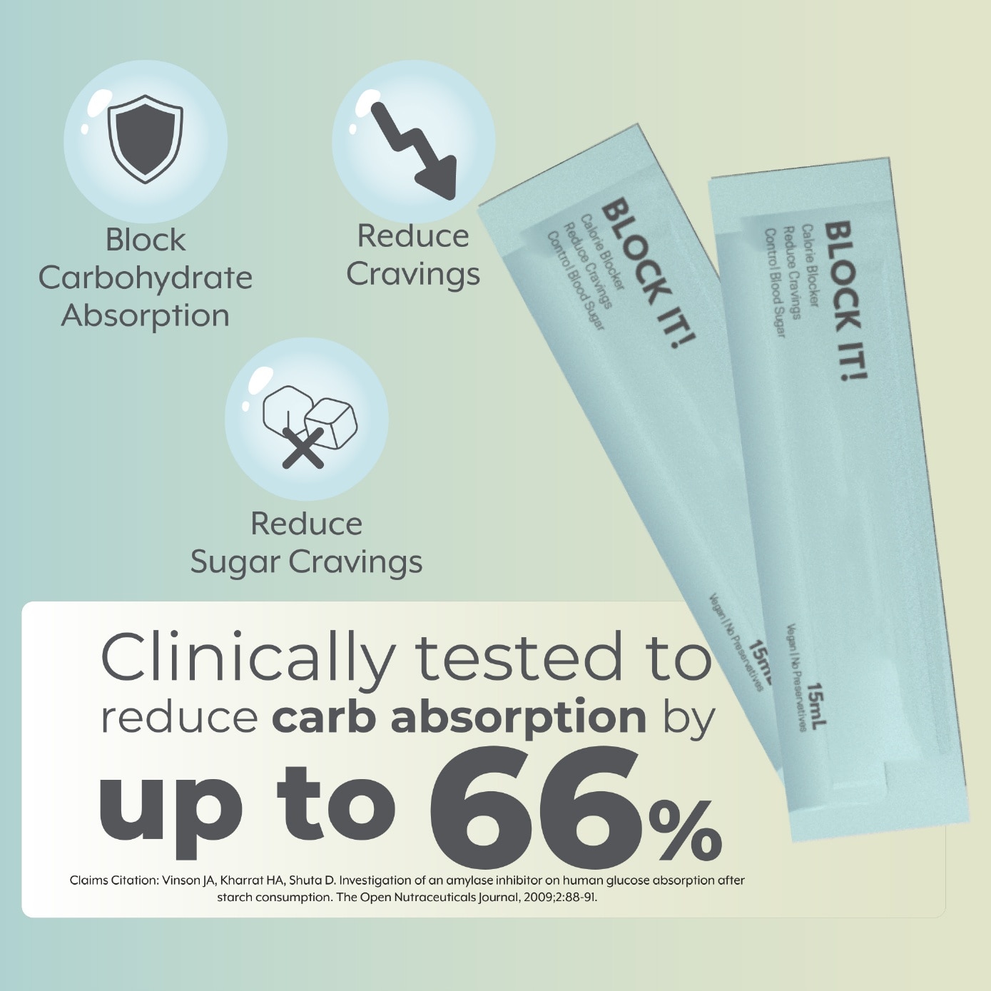 Bye Bye Carbs Block It! Diabetic Friendly Carb Blocker Grape Lemonade Sachet 15ml x 5s