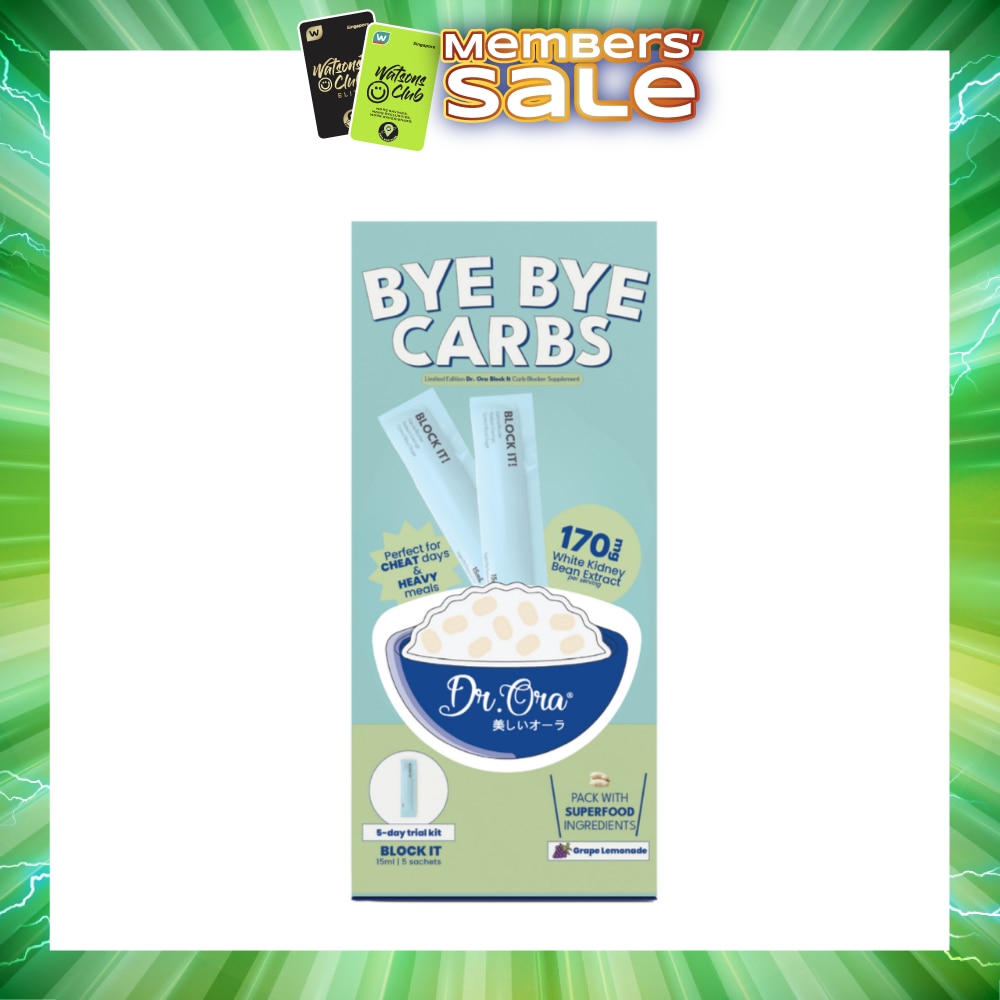 Bye Bye Carbs Block It! Diabetic Friendly Carb Blocker Grape Lemonade Sachet 15ml x 5s