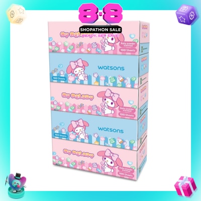 WATSONS - Sanrio My Melody Baby Powder Velvet Facial Box Tissue 3Ply 100s x 5