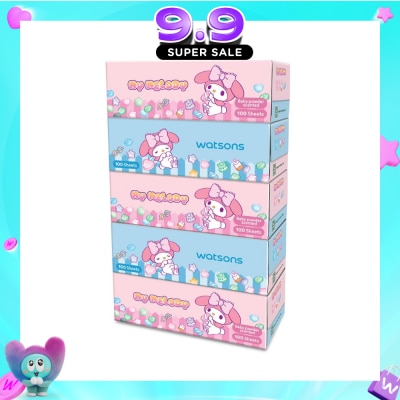 WATSONS - Sanrio My Melody Baby Powder Velvet Facial Box Tissue 3Ply 100s x 5 image