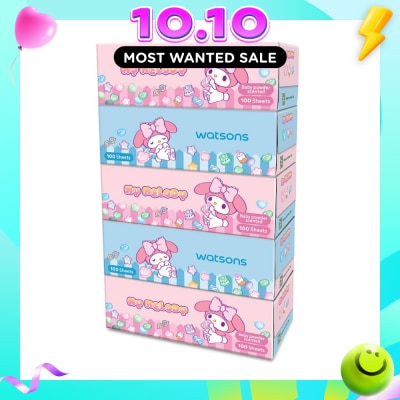 WATSONS Sanrio My Melody Baby Powder Velvet Facial Box Tissue 3Ply 100s x 5 image