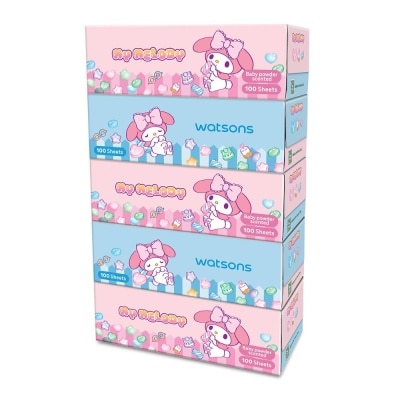 WATSONS - Sanrio My Melody Baby Powder Velvet Facial Box Tissue 3Ply 100s x 5