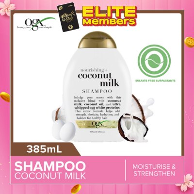 OGX Coconut Milk Shampoo + Nourishing (For Normal To Damaged Hair In Need Of Repair And Strengthen) 385ml