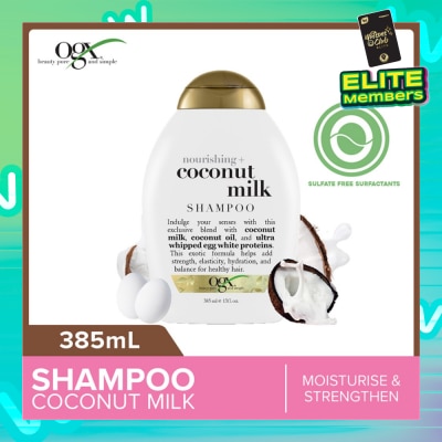OGX Coconut Milk Shampoo + Nourishing (For Normal To Damaged Hair In Need Of Repair And Strengthen) 385ml