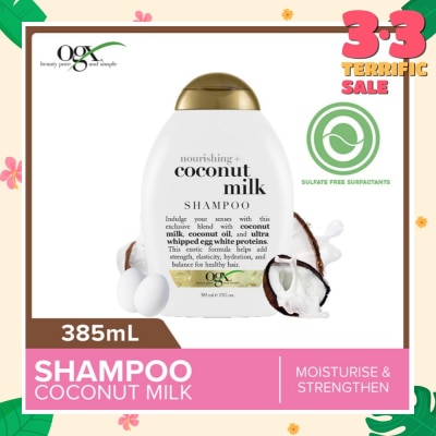 OGX Coconut Milk Shampoo + Nourishing (For Normal To Damaged Hair In Need Of Repair And Strengthen) 385ml