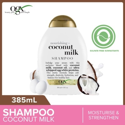 OGX Coconut Milk Shampoo + Nourishing (For Normal To Damaged Hair In Need Of Repair And Strengthen) 385ml