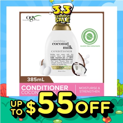 OGX Coconut Milk Conditioner + Nourishing (For Normal To Damaged Hair In Need Of Repair And Strengthen) 385ml
