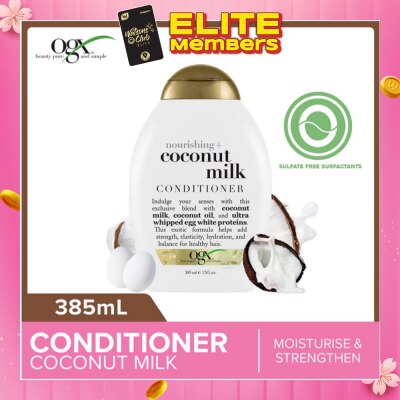 OGX Coconut Milk Conditioner + Nourishing (For Normal To Damaged Hair In Need Of Repair And Strengthen) 385ml