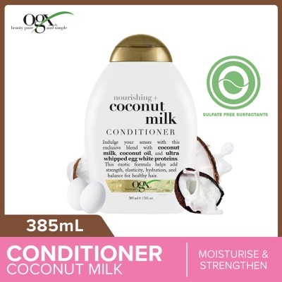 OGX Coconut Milk Conditioner + Nourishing (For Normal To Damaged Hair In Need Of Repair And Strengthen) 385ml