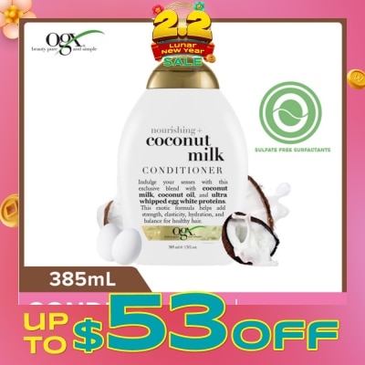 OGX Coconut Milk Conditioner + Nourishing (For Normal To Damaged Hair In Need Of Repair And Strengthen) 385ml