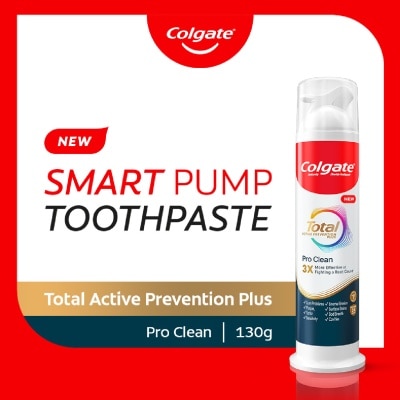 COLGATE - Total Active Prevention Plus Pro Clean Smart Pump Toothpaste 130g