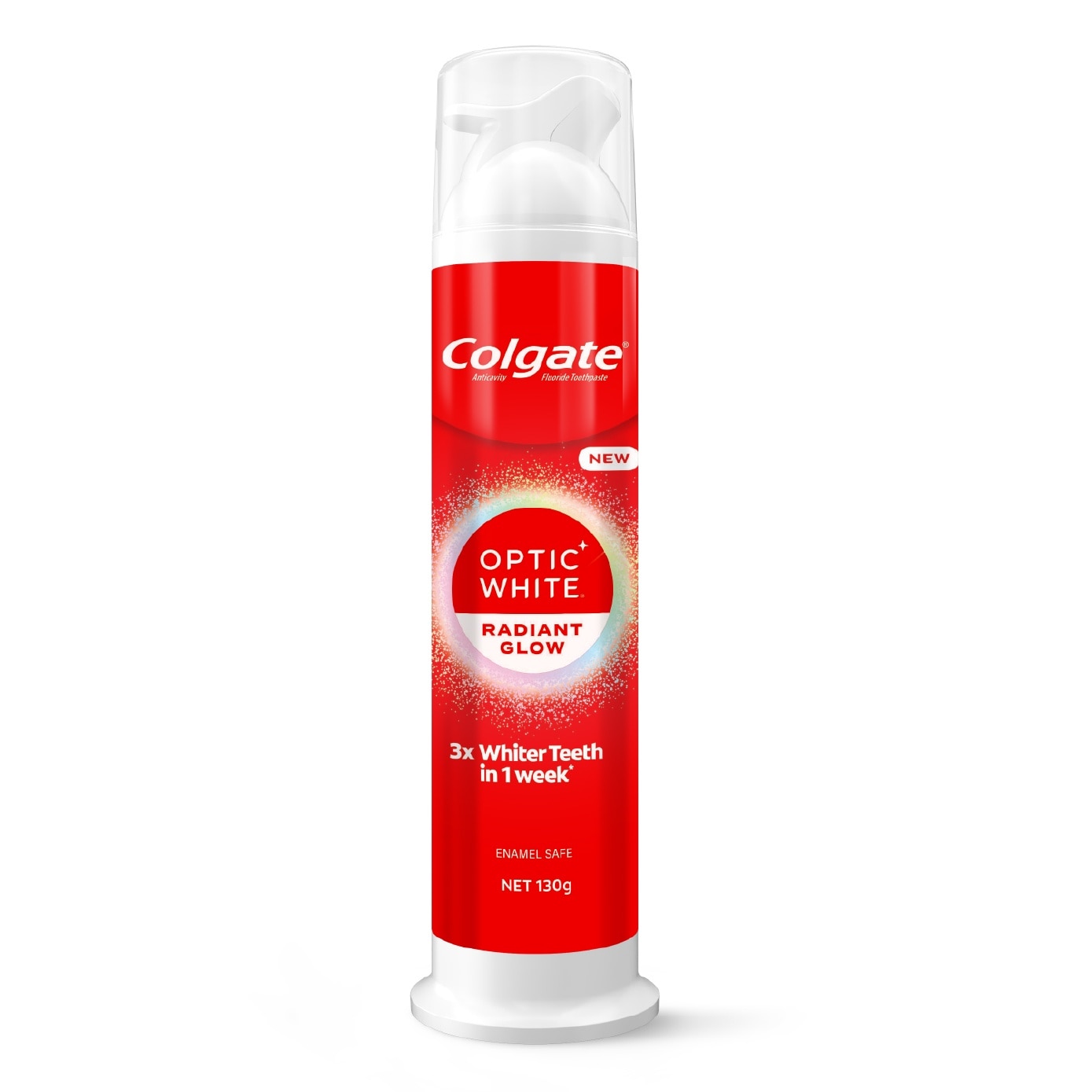 Optic White Radiant Glow Smart Pump Toothpaste 130g