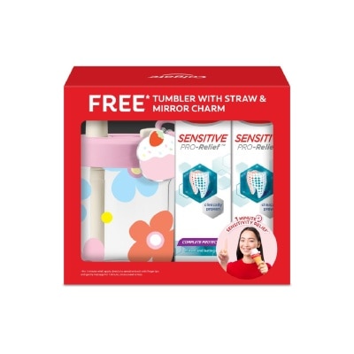 COLGATE Sensitive Pro Relief Complete Protection Toothpaste 110g x 2s + Tumblr 1s & Mirror Charm 1s (*Design given at random)