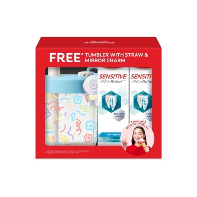 COLGATE Sensitive Pro Relief Whitening Toothpaste 110g x 2s + Tumblr 1s & Mirror Charm 1s (*Design given at random)