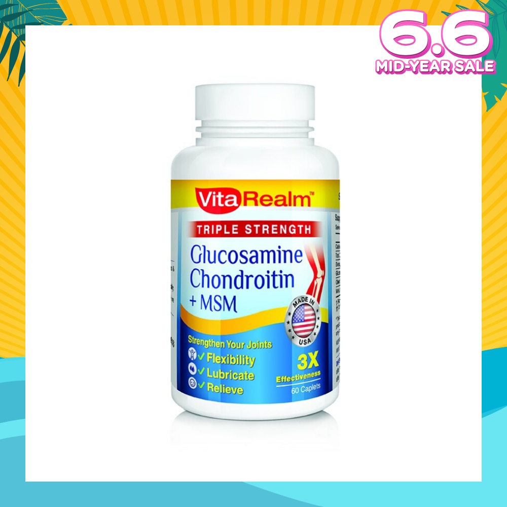 Triple Strength Glucosamine Chondroitin + MSM 60 Tablets
