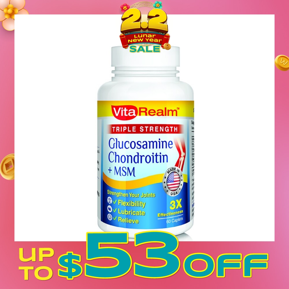 Triple Strength Glucosamine Chondroitin + MSM 60 Tablets