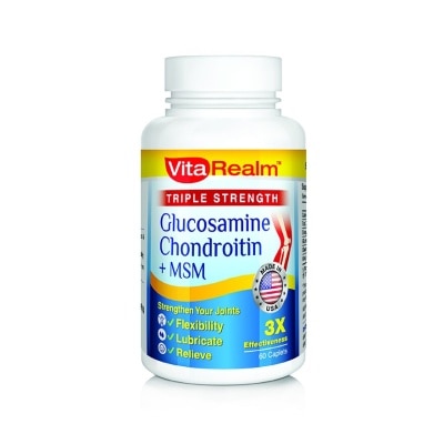 VITAREALM Triple Strength Glucosamine Chondroitin + MSM 60 Tablets