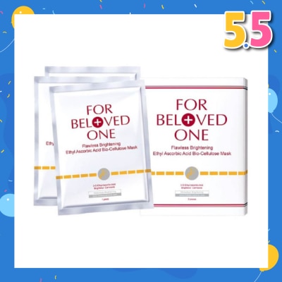 FOR BELOVED ONE Flawless Brightening Ethyl Ascorbic Acid Bio-Cellulose Facial Mask 3s