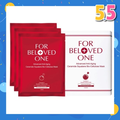FOR BELOVED ONE Advanced Anti-Aging Ceramide Squalane Bio-Cellulose Facial Mask 3s