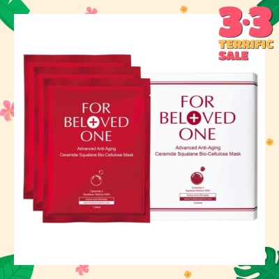 FOR BELOVED ONE Advanced Anti-Aging Ceramide Squalane Bio-Cellulose Facial Mask 3s