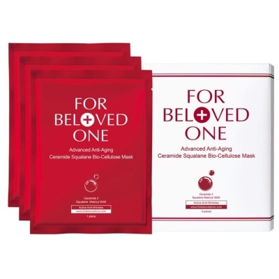 FOR BELOVED ONE Advanced Anti-Aging Ceramide Squalane Bio-Cellulose Facial Mask 3s