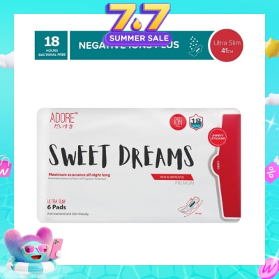 ADORE - Sweet Dreams Ultra Slim Maximum Assurance Sanitary Pad All Night Long 41cm (For Heavy Flow) 6s