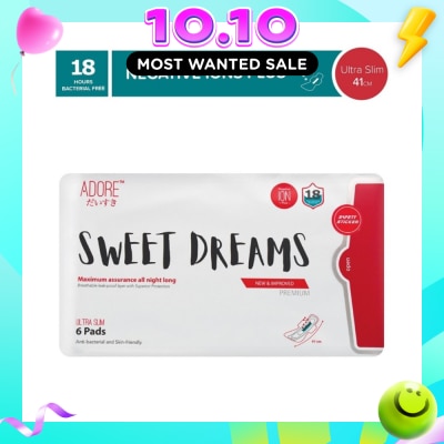 ADORE Sweet Dreams Ultra Slim Maximum Assurance Sanitary Pad All Night Long 41cm (For Heavy Flow) 6s image
