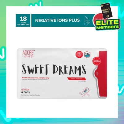 ADORE Sweet Dreams Ultra Slim Maximum Assurance Sanitary Pad All Night Long 41cm (For Heavy Flow) 6s