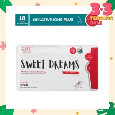 ADORE Sweet Dreams Ultra Slim Maximum Assurance Sanitary Pad All Night Long 41cm (For Heavy Flow) 6s