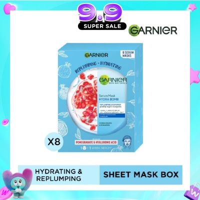 GARNIER - Hydra Bomb Pomegranate Super Hydrating Replumping Serum Mask Sheets (For Dehydrated Skin) 8s image