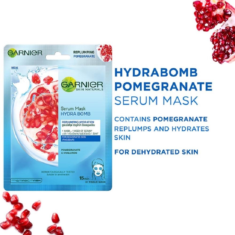 Hydra Bomb Pomegranate Super Hydrating Replumping Serum Mask Sheets (For Dehydrated Skin) 8s