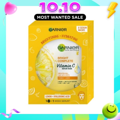 GARNIER Hydra Bomb Bright Complete Super Hydrating Brightening Serum Mask Sheets (For Dull Skin with Spots) 8s image